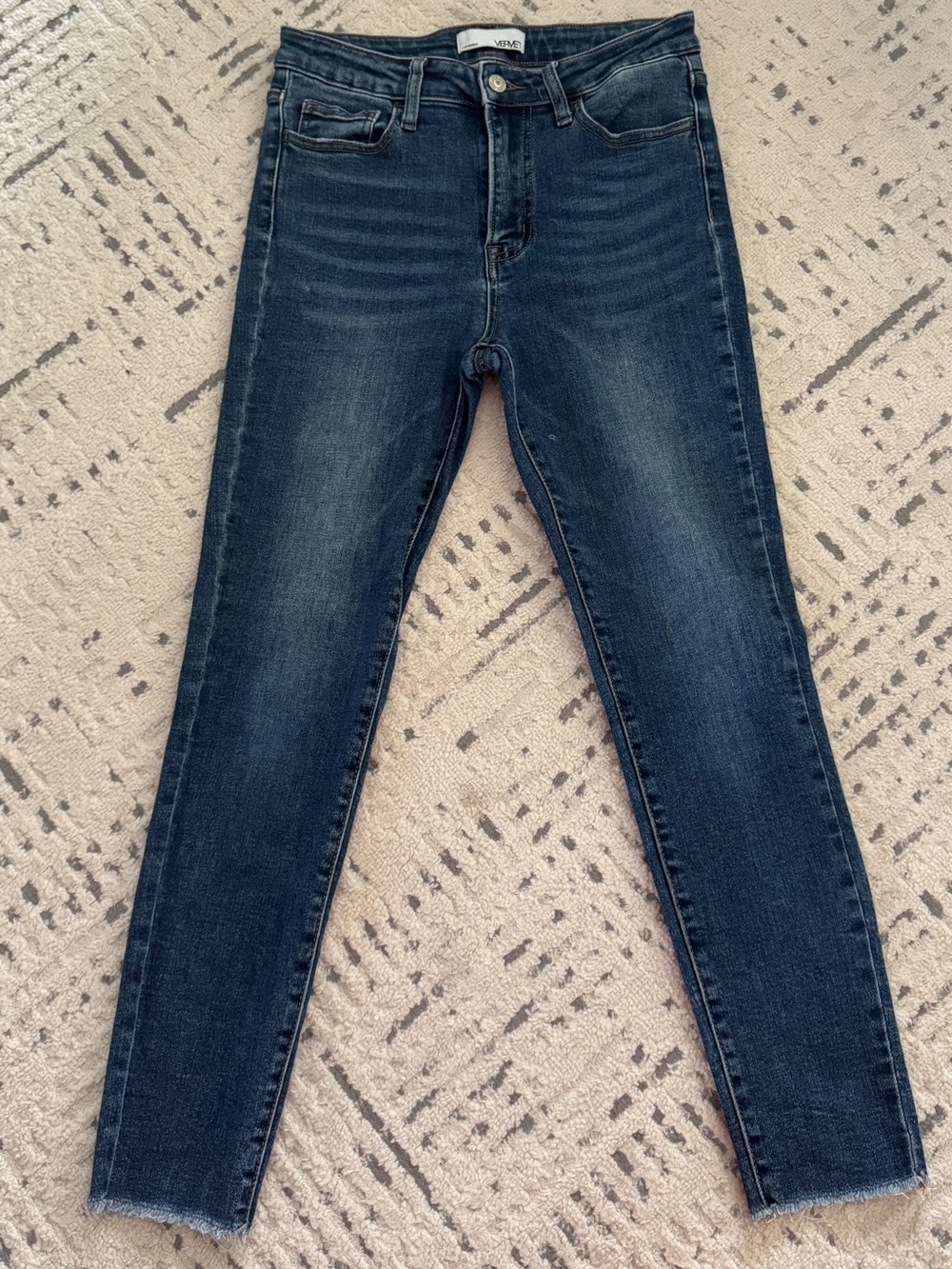 EUC VERVET by Flying Monkey V2072SHC High Rise Skinny Jeans 28 Dark Wash Raw Hem